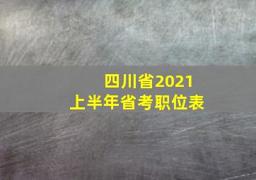 四川省2021上半年省考职位表