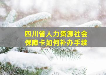 四川省人力资源社会保障卡如何补办手续