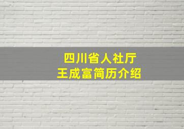 四川省人社厅王成富简历介绍