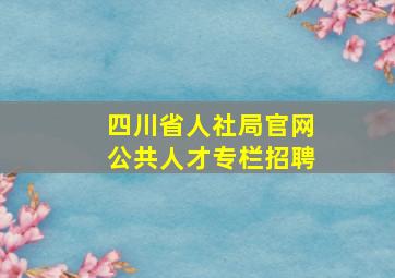 四川省人社局官网公共人才专栏招聘