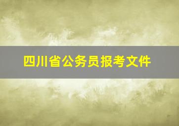 四川省公务员报考文件