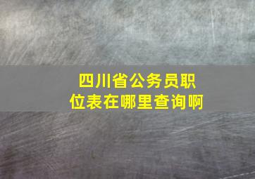 四川省公务员职位表在哪里查询啊