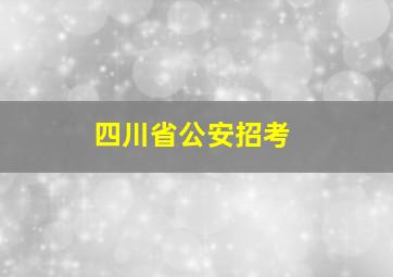 四川省公安招考