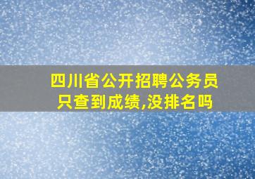 四川省公开招聘公务员只查到成绩,没排名吗