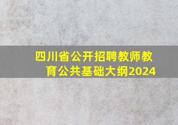 四川省公开招聘教师教育公共基础大纲2024