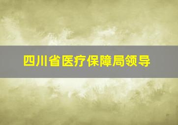 四川省医疗保障局领导