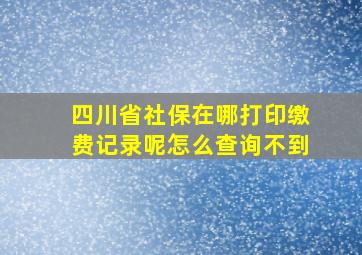 四川省社保在哪打印缴费记录呢怎么查询不到