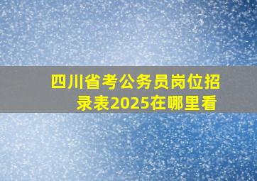 四川省考公务员岗位招录表2025在哪里看