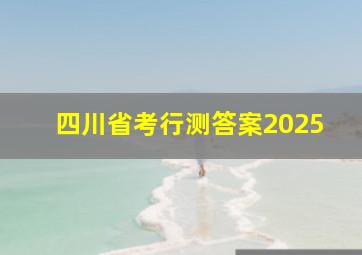 四川省考行测答案2025