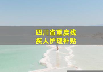 四川省重度残疾人护理补贴