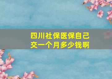 四川社保医保自己交一个月多少钱啊