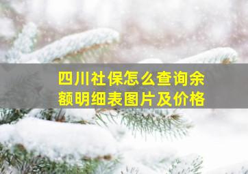 四川社保怎么查询余额明细表图片及价格