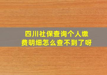 四川社保查询个人缴费明细怎么查不到了呀