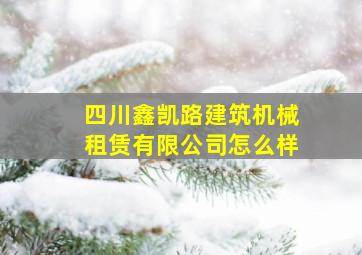 四川鑫凯路建筑机械租赁有限公司怎么样