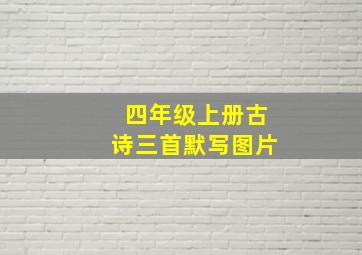 四年级上册古诗三首默写图片