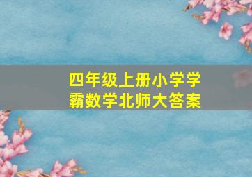 四年级上册小学学霸数学北师大答案