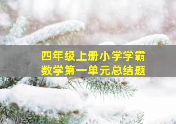 四年级上册小学学霸数学第一单元总结题