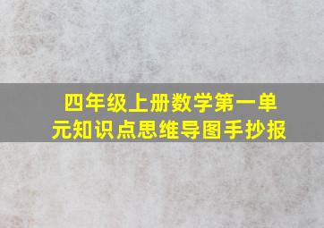 四年级上册数学第一单元知识点思维导图手抄报