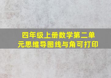 四年级上册数学第二单元思维导图线与角可打印