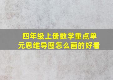 四年级上册数学重点单元思维导图怎么画的好看