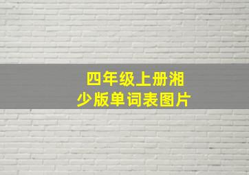 四年级上册湘少版单词表图片