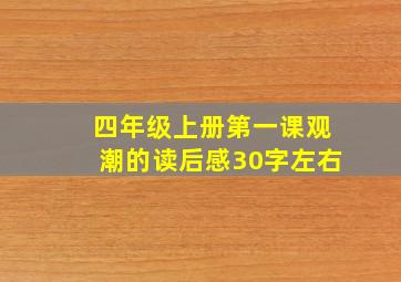 四年级上册第一课观潮的读后感30字左右