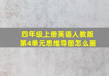 四年级上册英语人教版第4单元思维导图怎么画