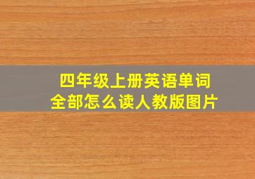 四年级上册英语单词全部怎么读人教版图片