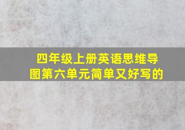 四年级上册英语思维导图第六单元简单又好写的