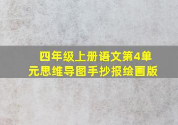 四年级上册语文第4单元思维导图手抄报绘画版