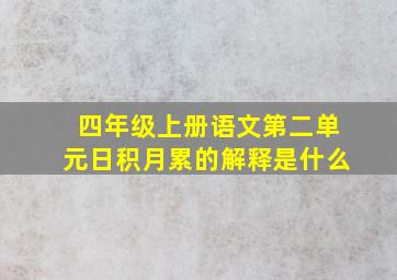 四年级上册语文第二单元日积月累的解释是什么