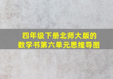 四年级下册北师大版的数学书第六单元思维导图