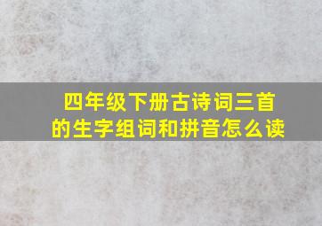 四年级下册古诗词三首的生字组词和拼音怎么读