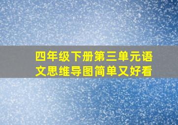 四年级下册第三单元语文思维导图简单又好看