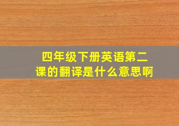 四年级下册英语第二课的翻译是什么意思啊