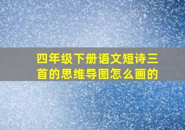 四年级下册语文短诗三首的思维导图怎么画的