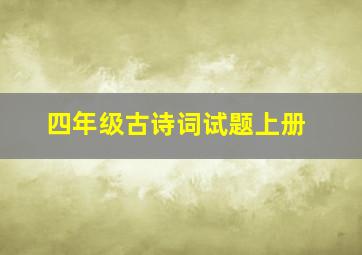 四年级古诗词试题上册