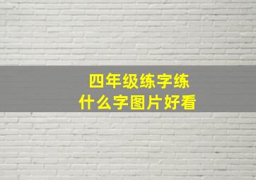 四年级练字练什么字图片好看