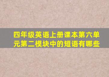 四年级英语上册课本第六单元第二模块中的短语有哪些