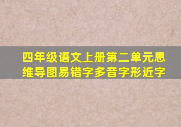 四年级语文上册第二单元思维导图易错字多音字形近字