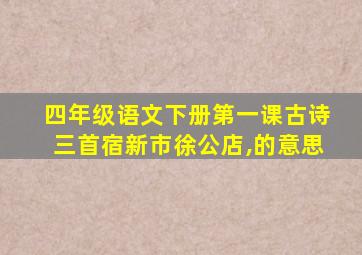 四年级语文下册第一课古诗三首宿新市徐公店,的意思