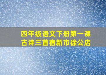 四年级语文下册第一课古诗三首宿新市徐公店