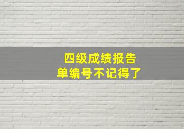 四级成绩报告单编号不记得了