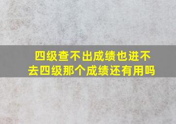 四级查不出成绩也进不去四级那个成绩还有用吗