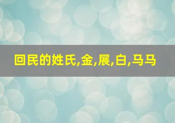 回民的姓氏,金,展,白,马马