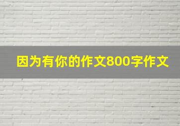 因为有你的作文800字作文