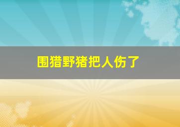 围猎野猪把人伤了