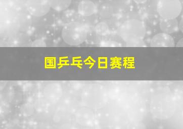 国乒乓今日赛程