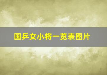 国乒女小将一览表图片