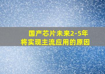 国产芯片未来2-5年将实现主流应用的原因